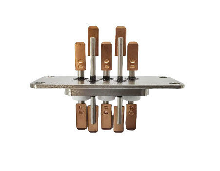 10 PINS Core Copper-Plated-Tin Hermetic Seal Terminal with Double Soldering Pads Made by Glass-Ceramic-Metal Sintering