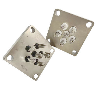 6-Core Bimetallic Nickel-Plated Double Welding Tab Sealed Terminal Block with 35A Max Operating Current
