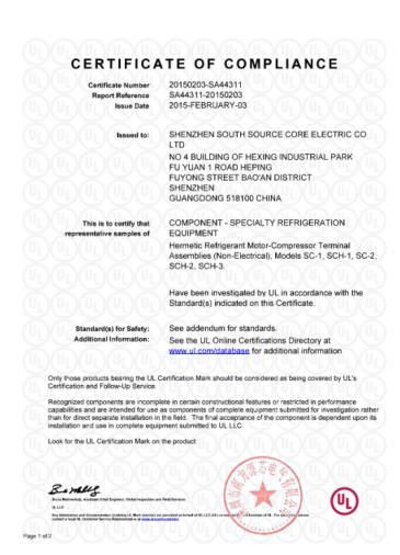 China SHENZHEN SSC ELECTRIC CO.,LTD certification